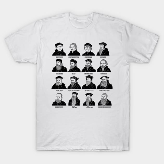 Pantheon of Christian European Church Reformers T-Shirt by Reformer